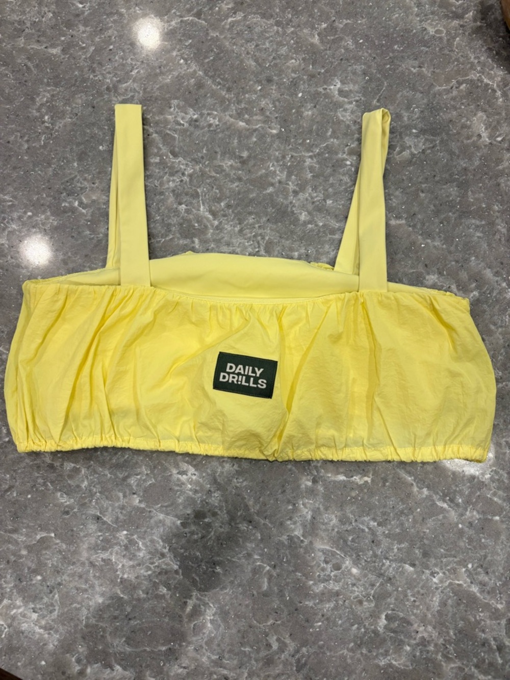 Daily Drills Women Bubble Bounce Bra Small Beam Yellow Windbreaker Nylon Gorp